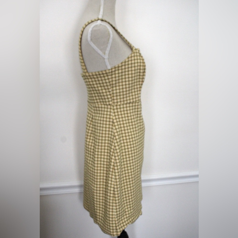 Hollister Yellow Black Y2K Plaid Mini Dress Medium - Picture 7 of 15
